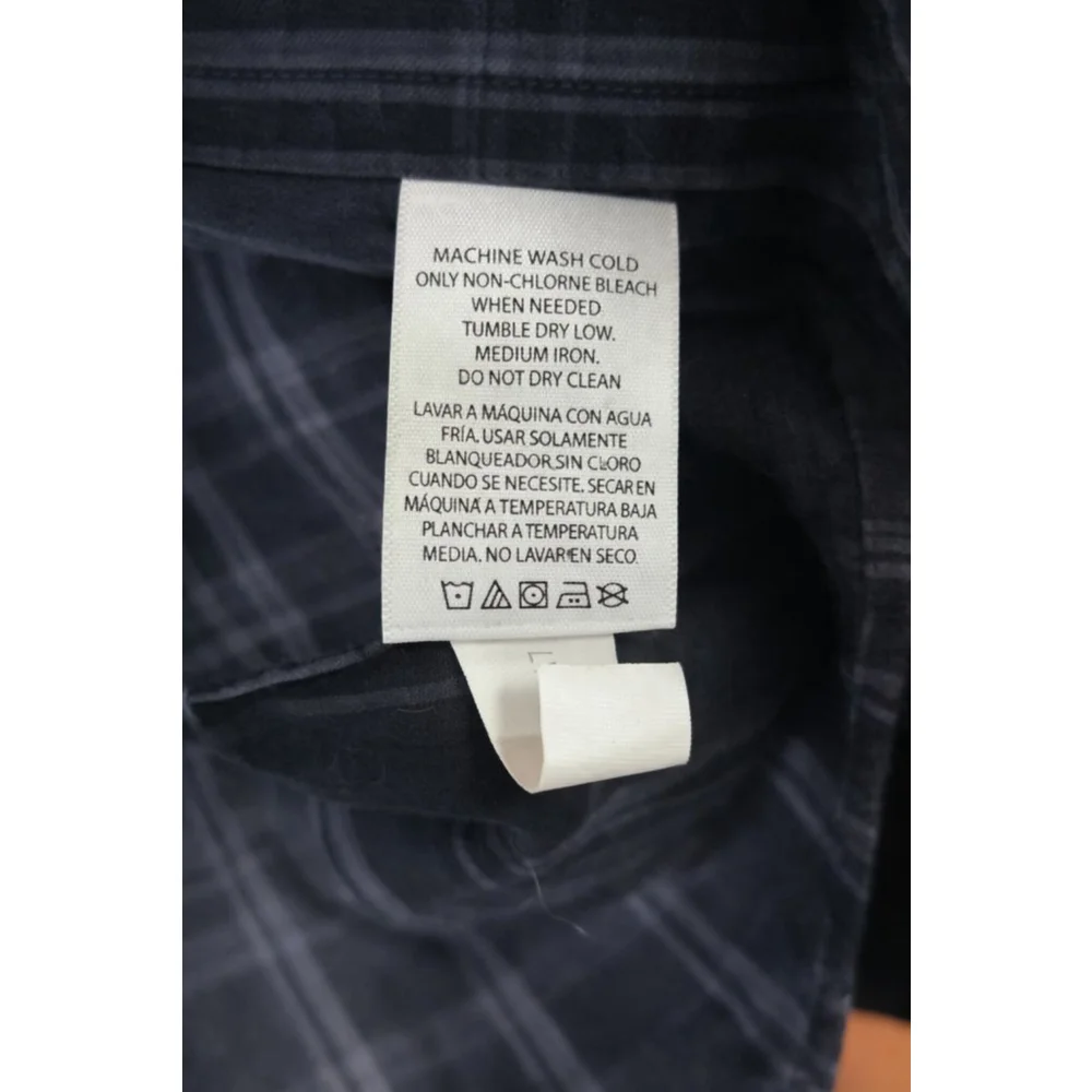 George Men's 2XL Black Plaid Button Down Shirt Short Sleeve Casual Cotton Blend